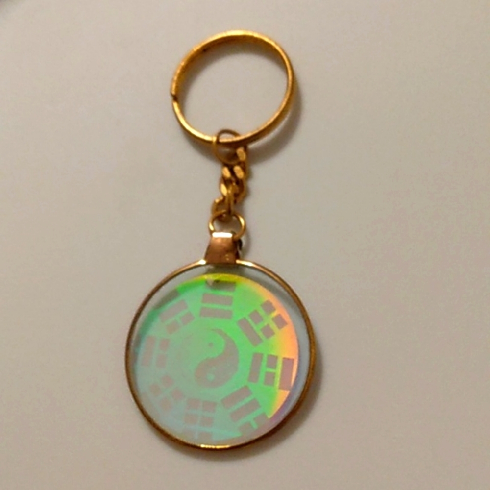 Vintage hyroglyphic ying yang Keychain 90's